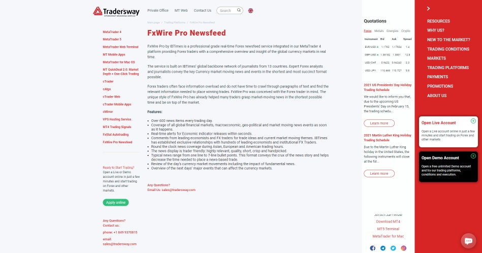 TradersWay Review FXWire Pro Newsfeed TradersWay Review FXWire Pro Newsfeed